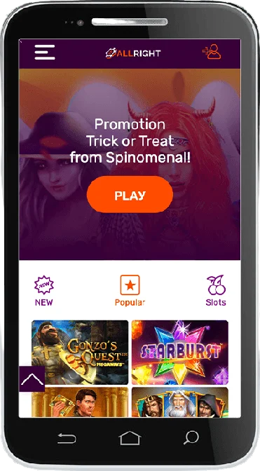 Mobilversion av All Right Casino